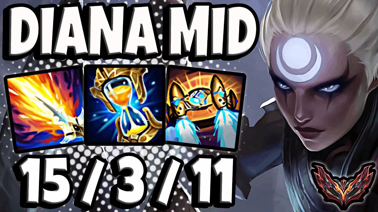 戴安娜vs阿狸中单 [ quadra kill ] lol 韩服宗师 版本14.