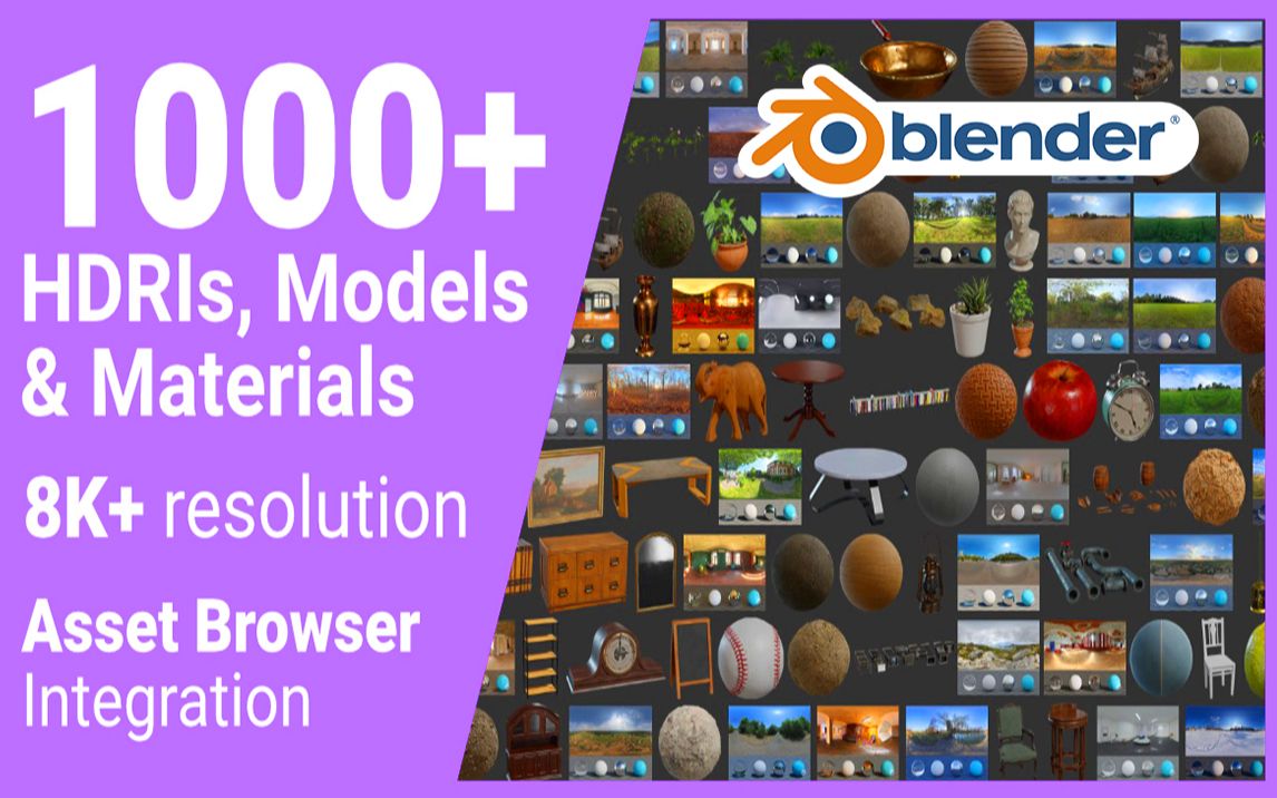 室内资产合集!blender插件 Poly Haven Asset 1000+室内家具模型材质HDRI资产库合集哔哩哔哩bilibili