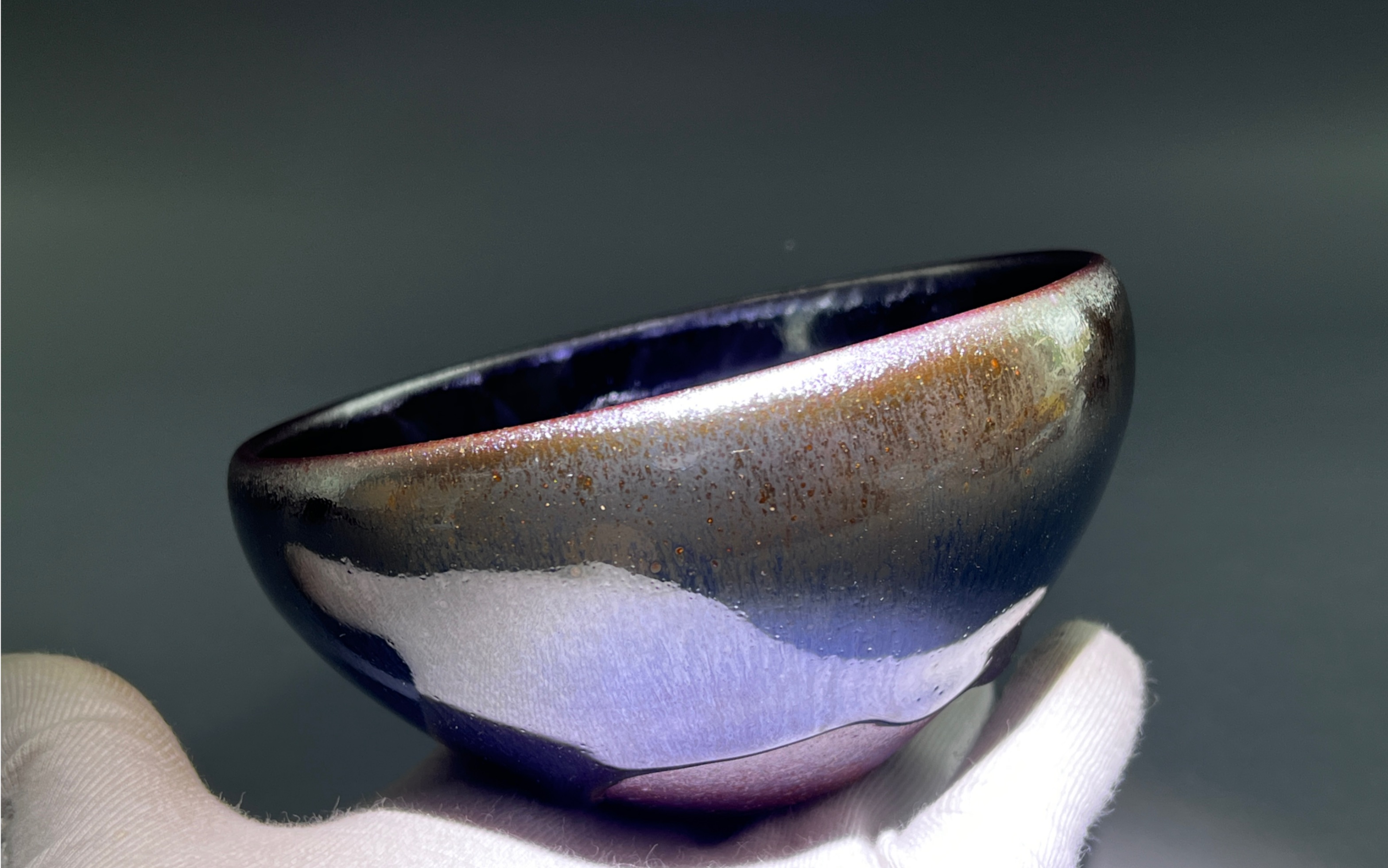 仿宋官建盏97乾窑吴兴乾柴烧紫口青蓝毫·钵多罗