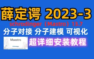 下载视频: 薛定谔 Mastro2023-3【分子对接/分子建模】软件安装教程