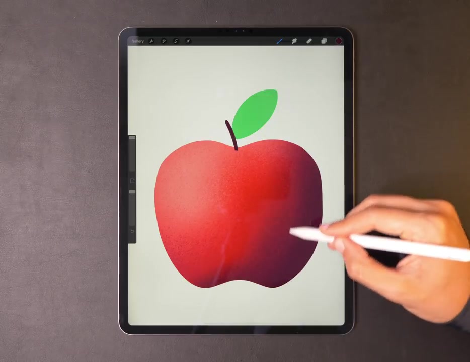 procreate软件作绘图教学立体苹果