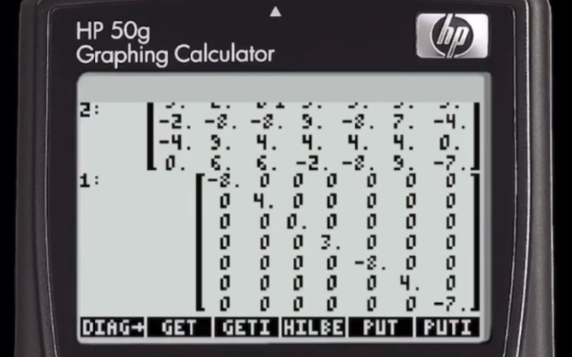 HP50G图形计算器矩阵操作方法(提取行、列、对角数据创建对角矩阵)哔哩哔哩bilibili