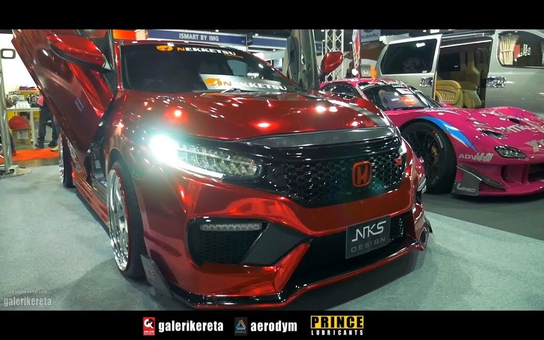 本田思域civic2017改铬合金车漆剪刀门