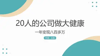 下载视频: 20人的公司做大健康视频带货，一年变现八百多万