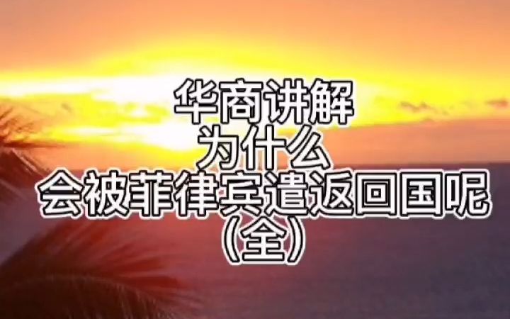 为什么会被菲律宾遣返回国呢(全)哔哩哔哩bilibili