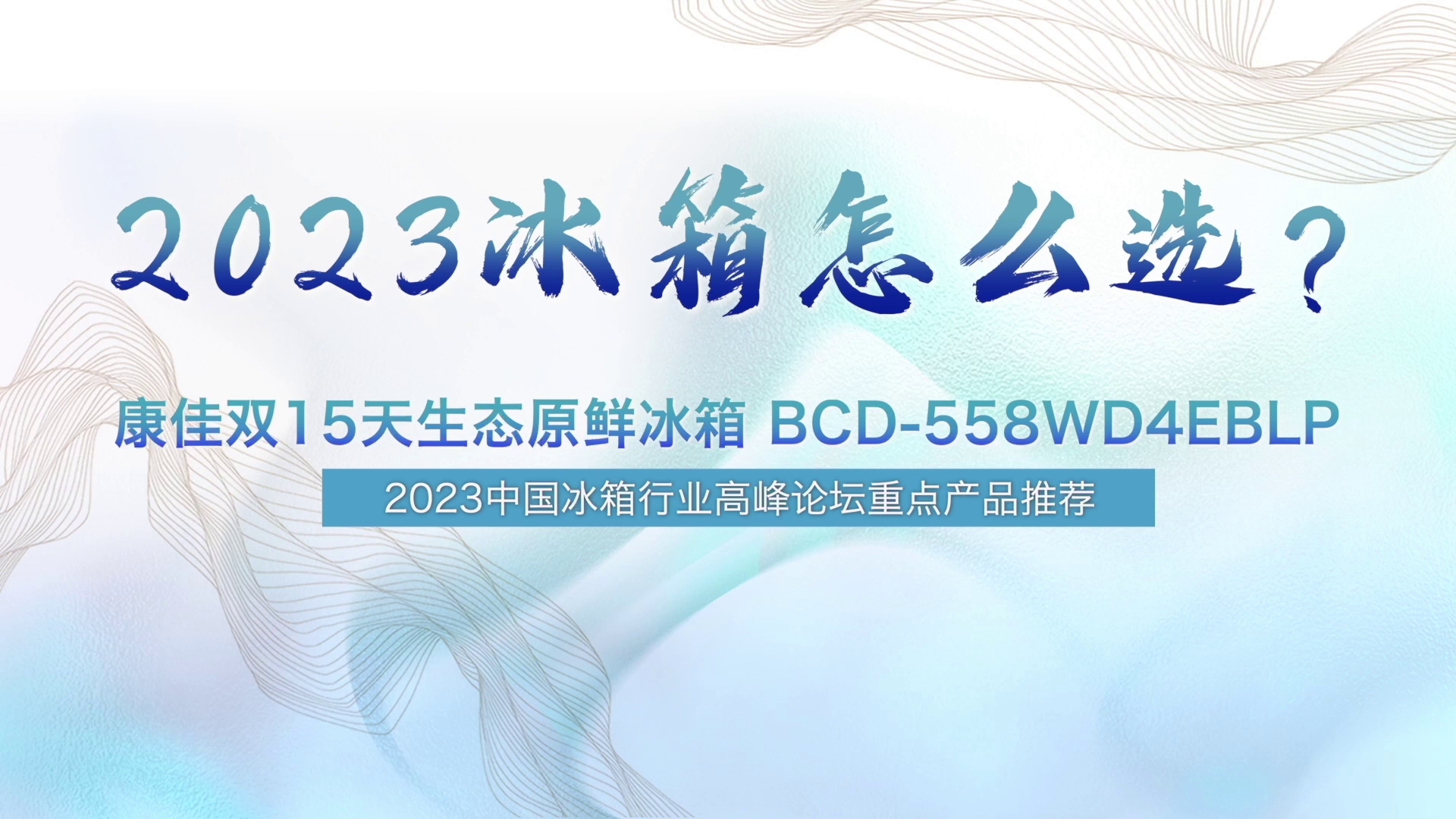 冰箱怎么选?2023中国冰箱行业高峰论坛重点产品推荐——康佳哔哩哔哩bilibili