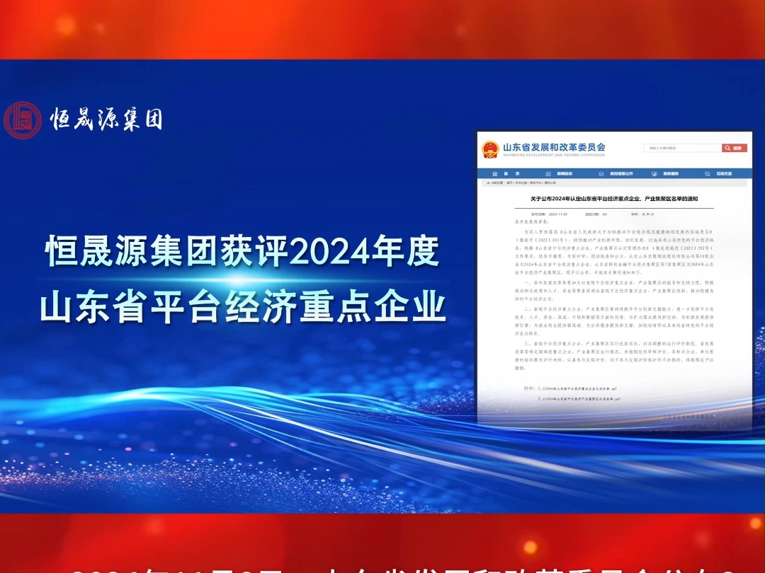 行业唯一!热烈祝贺恒晟源集团获评2024年山东省平台经济重点企业哔哩哔哩bilibili