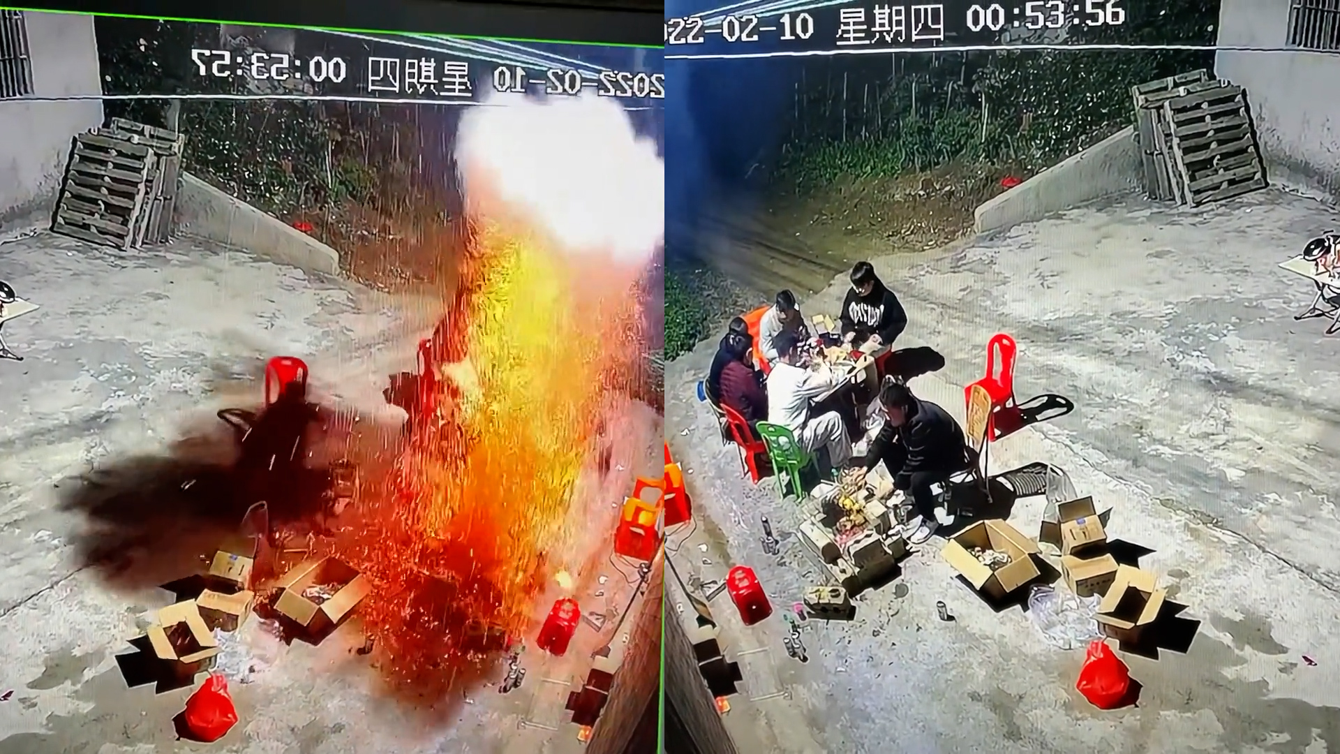 男子在家门口烧烤，下一秒水泥地爆炸火花四溅，原因让人警醒！