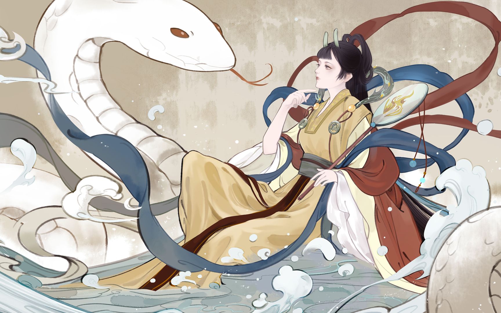 活动  【绘画过程】海域巡逻发现野生大白蛇