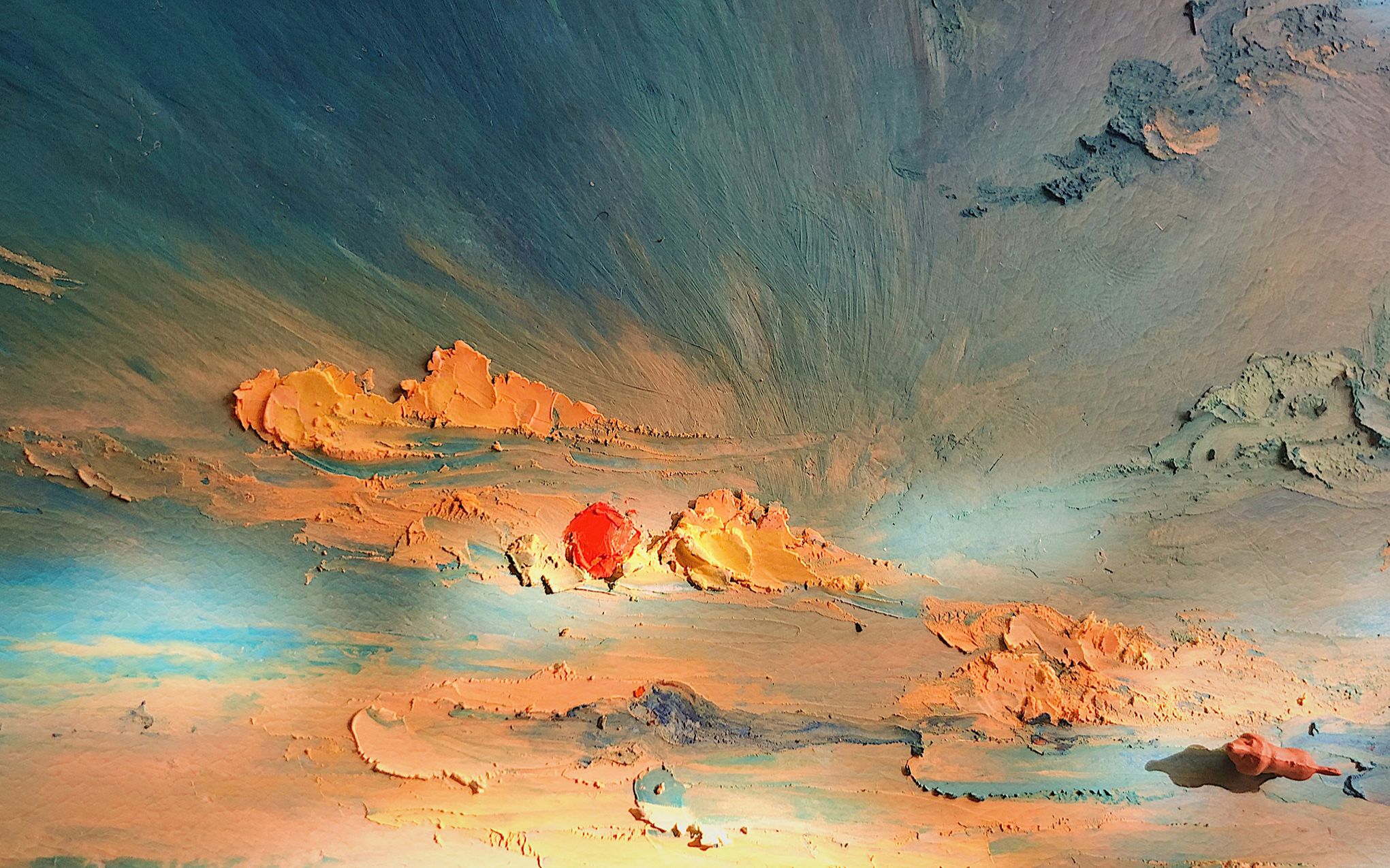 好治愈的油画棒【绘画过程】夕阳落日,我想一直呆在画里_哔哩哔哩