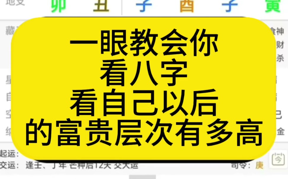 一眼教会你看八字,看自己以后富贵层次有多高哔哩哔哩bilibili