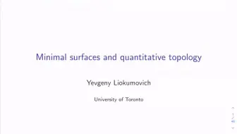 Yevgeny Liokumovich：测量黎曼流形的大小和复杂性&极小曲面和Quantitative Topology——2