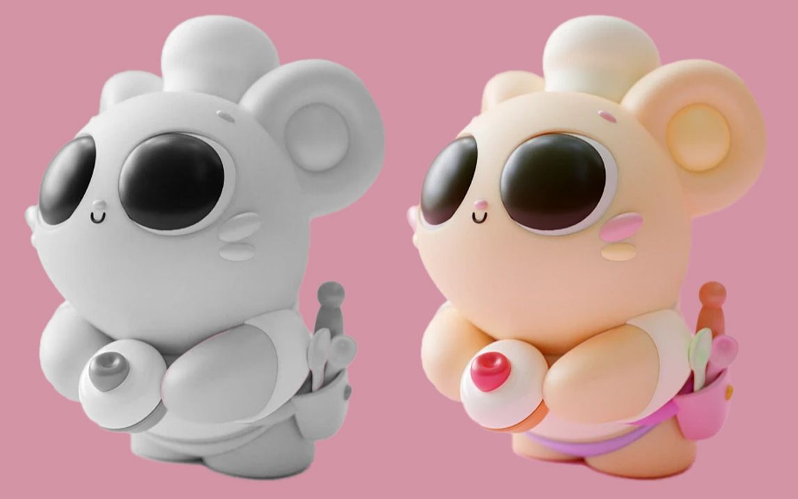 【maya建模】q版卡通小猫角色建模,模型 uv 材质贴图全流程