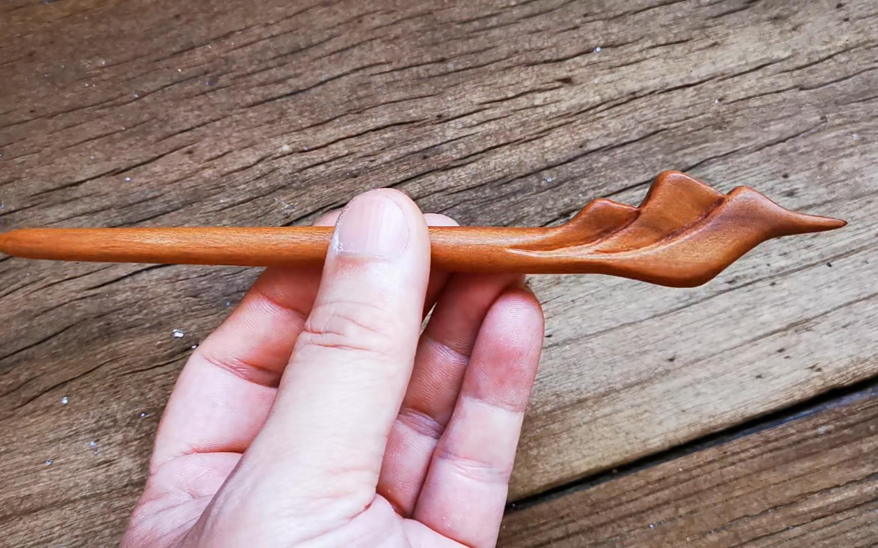 雷击枣木发簪见山