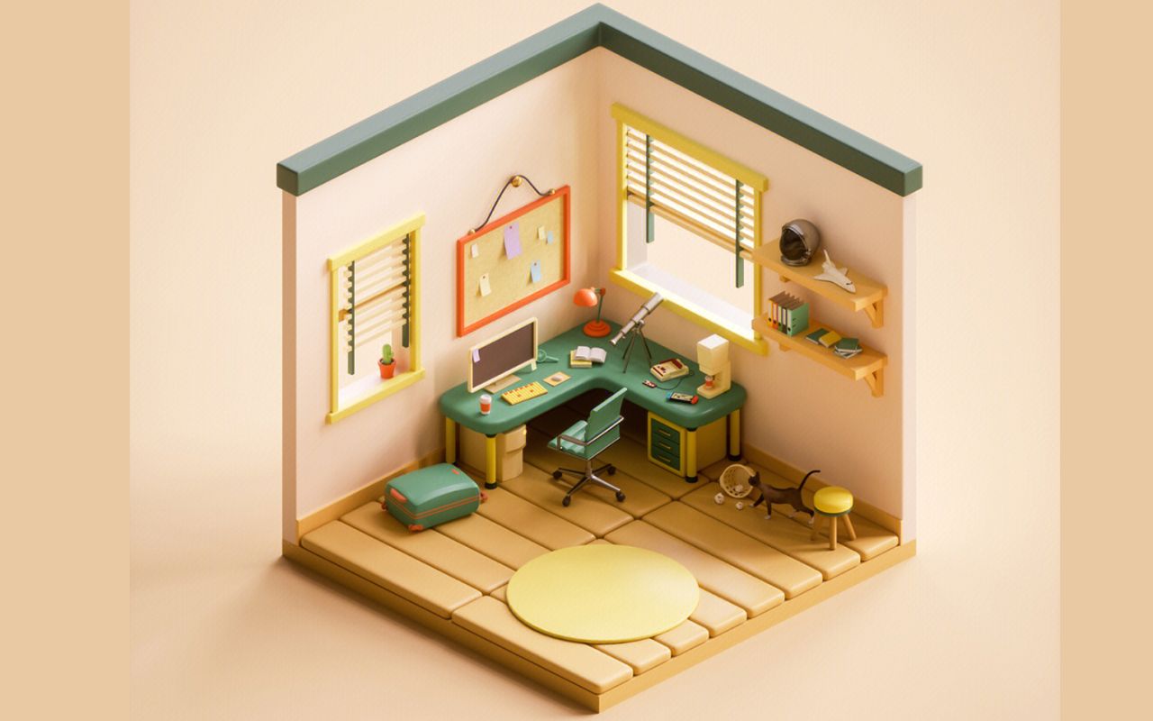 【3dmax建模】简单场景案例教程,基础模型搭建,材质渲染