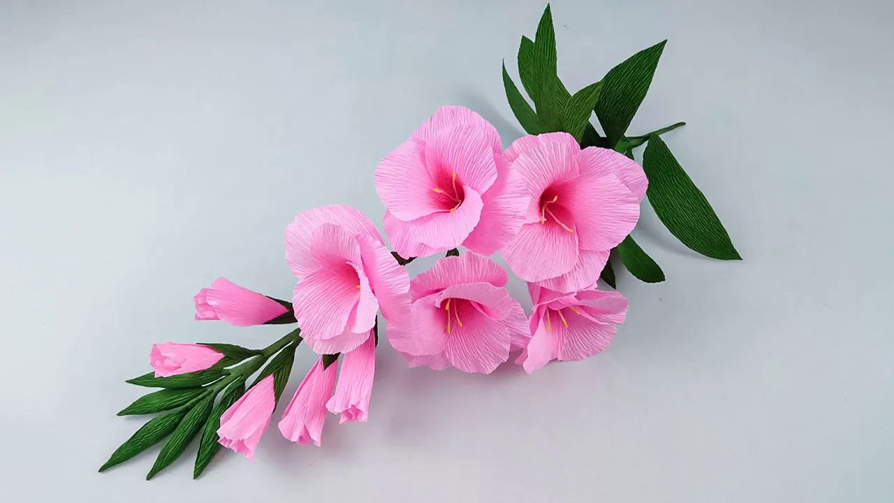 【bopha handmade】剑兰皱纸花制作教程gladiolus paper flower made
