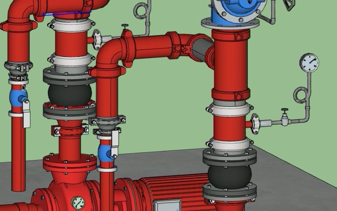 15.3d实景消防给水系统_消防水泵出水管组件2
