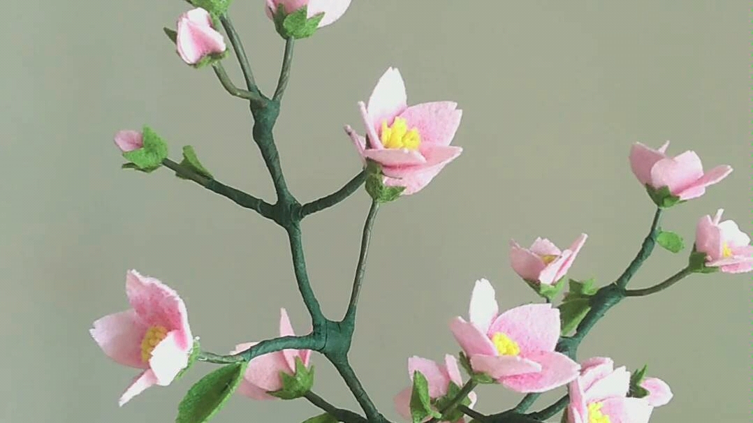 桃花朵朵开,不织布,diy