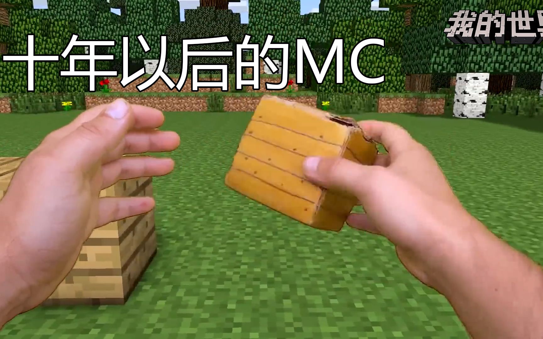 [图]我的世界:十年以后的MC!沉浸式mc来了第一视角游戏！真实！