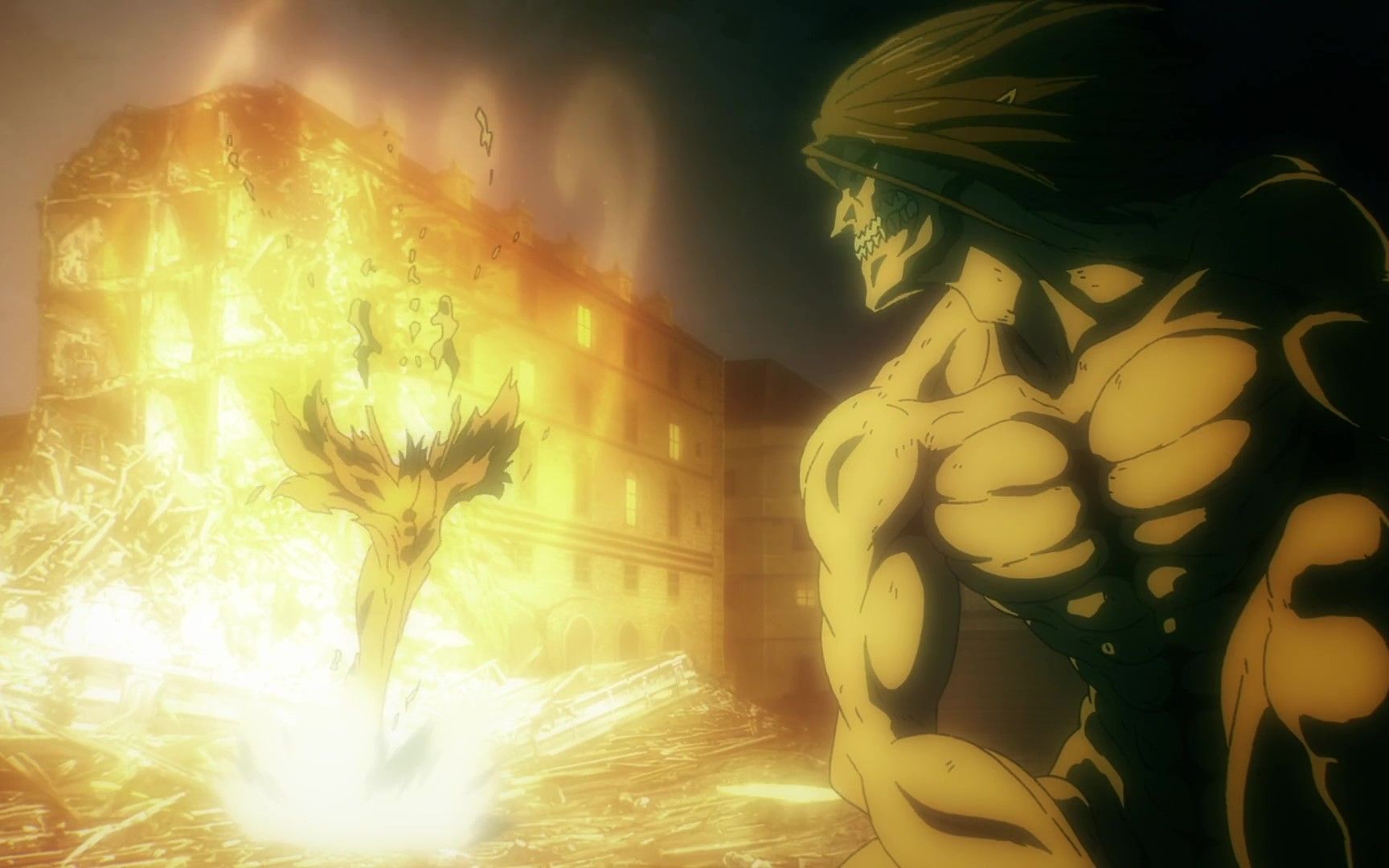 【进击的巨人最终季】艾伦 三笠vs战锤巨人!纯战斗画面