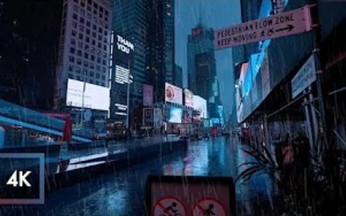 [图]Walking in the Rain Times Square, New York, Rainy Morning Walk