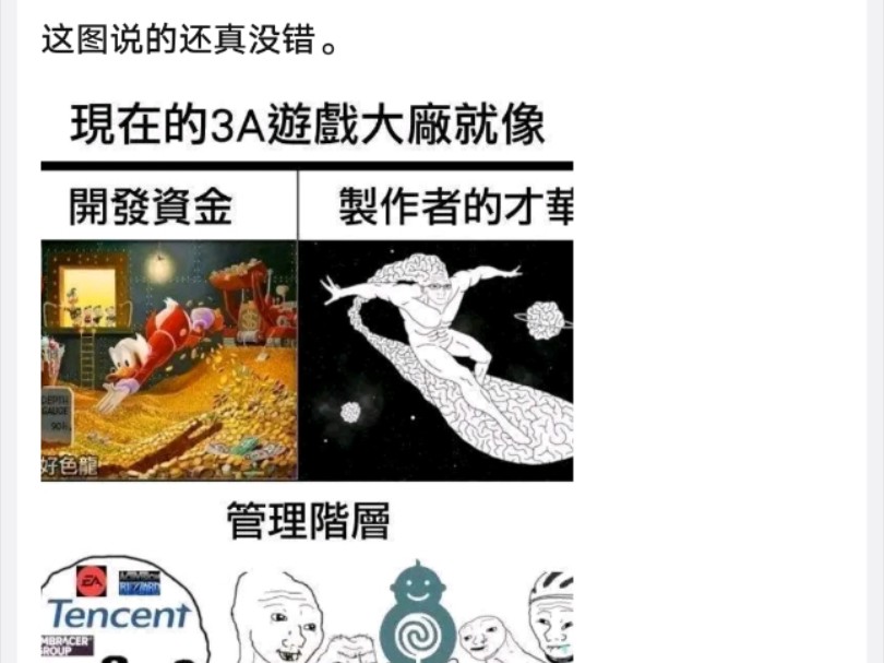 外网吊图:现在的3A游戏大厂现状,你觉得合理吗?游戏杂谈