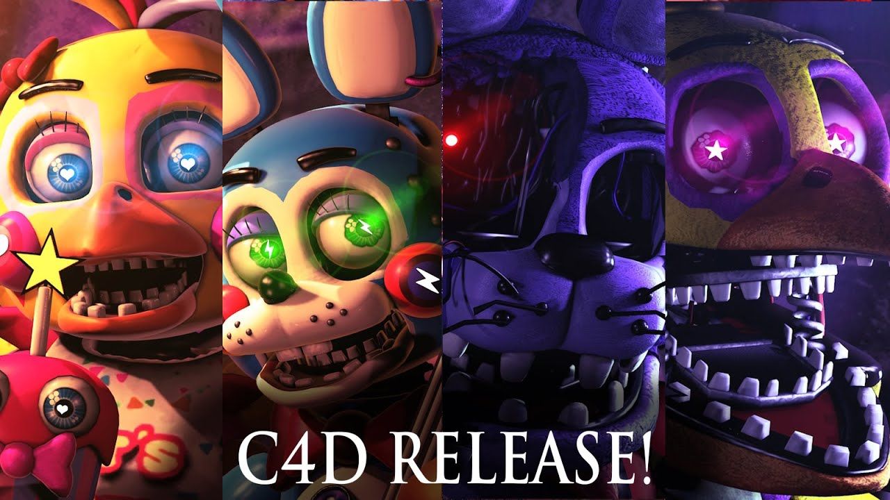【玩具熊的午夜后宫】fnaf c4d 一代二代模型包