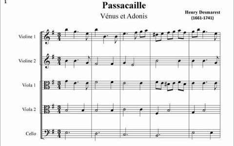 [图]【Henri Desmarest 1661-1741】Passacaille from Vénus et Adonis