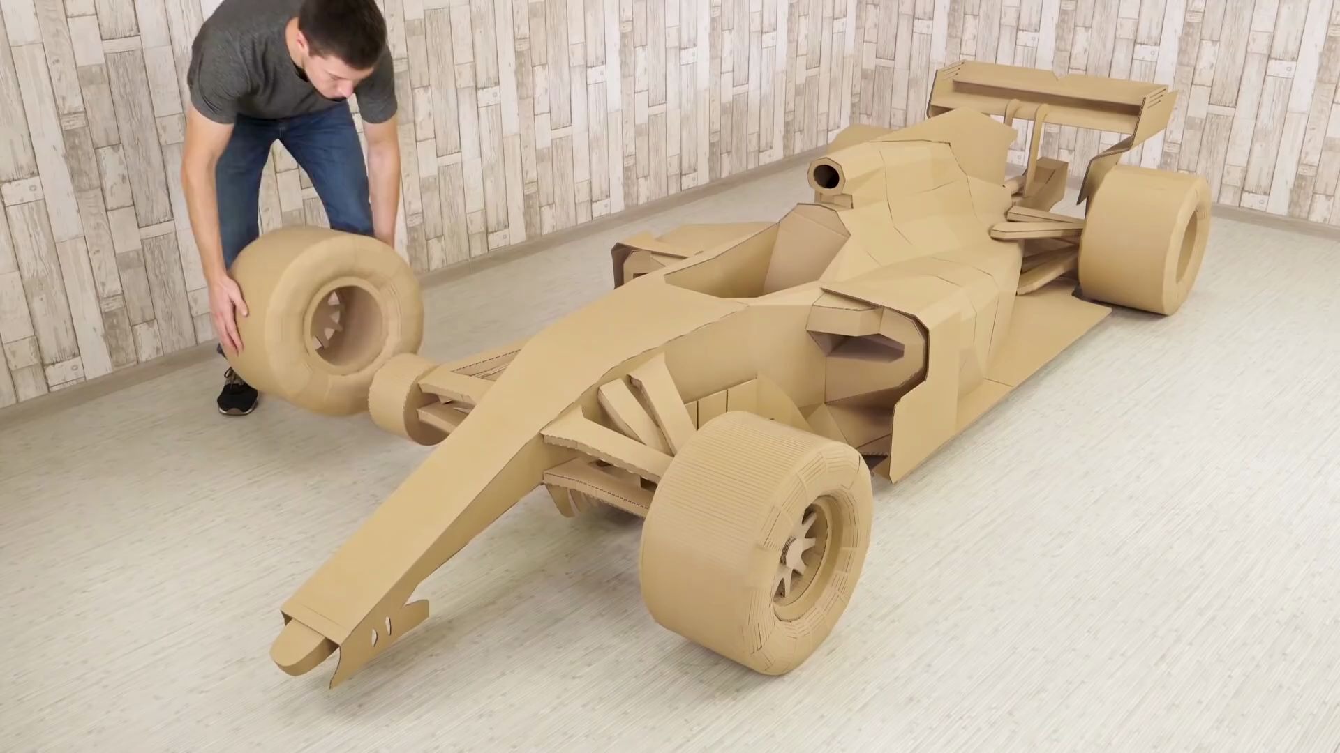 太有才了!用硬纸板竟然制造了一辆 formula 1 超跑
