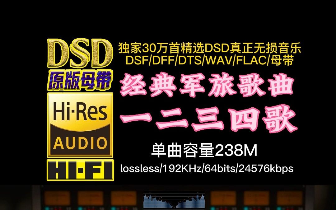 经典军旅歌曲,90年代战士喜爱的歌曲《一二三四歌 》DSD完整版【30万首精选真正DSD无损HIFI音乐,百万调音师制作】哔哩哔哩bilibili