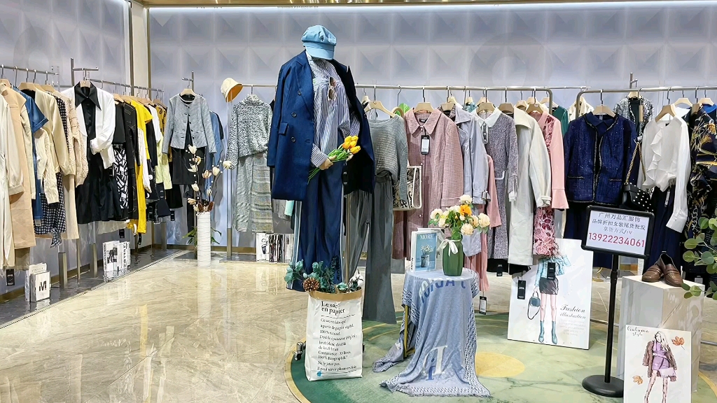 深圳职业ol时装【海青蓝】2022春 品牌女装专柜撤柜货源