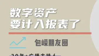 数字资产要计入报表了