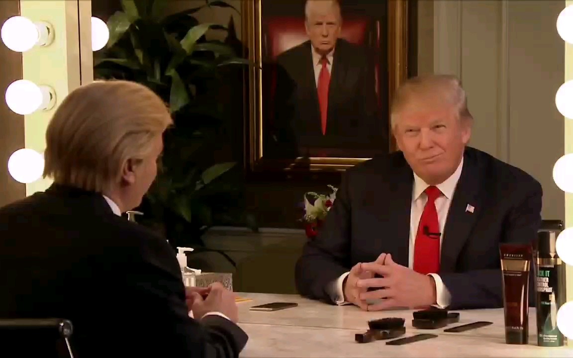 [图]肥伦秀上的特朗普Donald Trump Interviews Himself In the Mirror