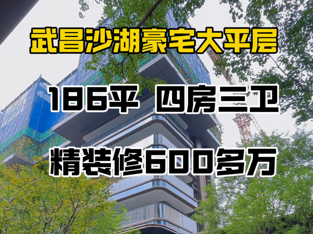 武昌沙湖豪宅大平层.最后两套,186平 四房三卫,精装修总价600多万#招商武昌序#沙湖天镜#龙湖御湖镜#建发璞玥#联投中心哔哩哔哩bilibili