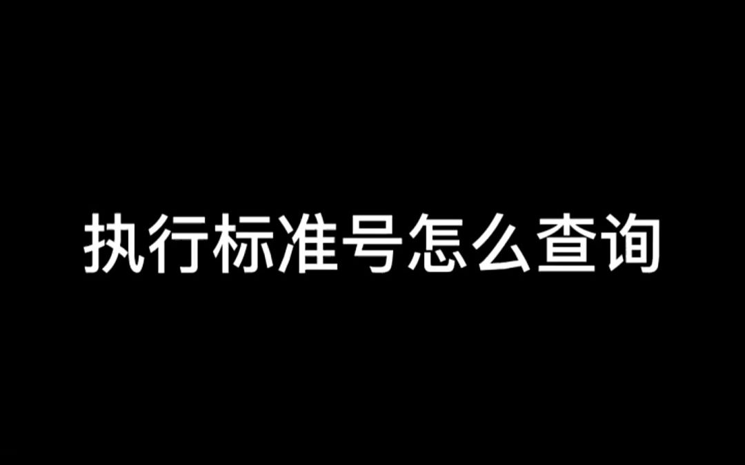 执行标准号怎么查询?哔哩哔哩bilibili