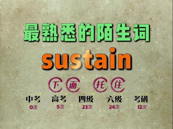 一秒速记高频单词:sustain哔哩哔哩bilibili