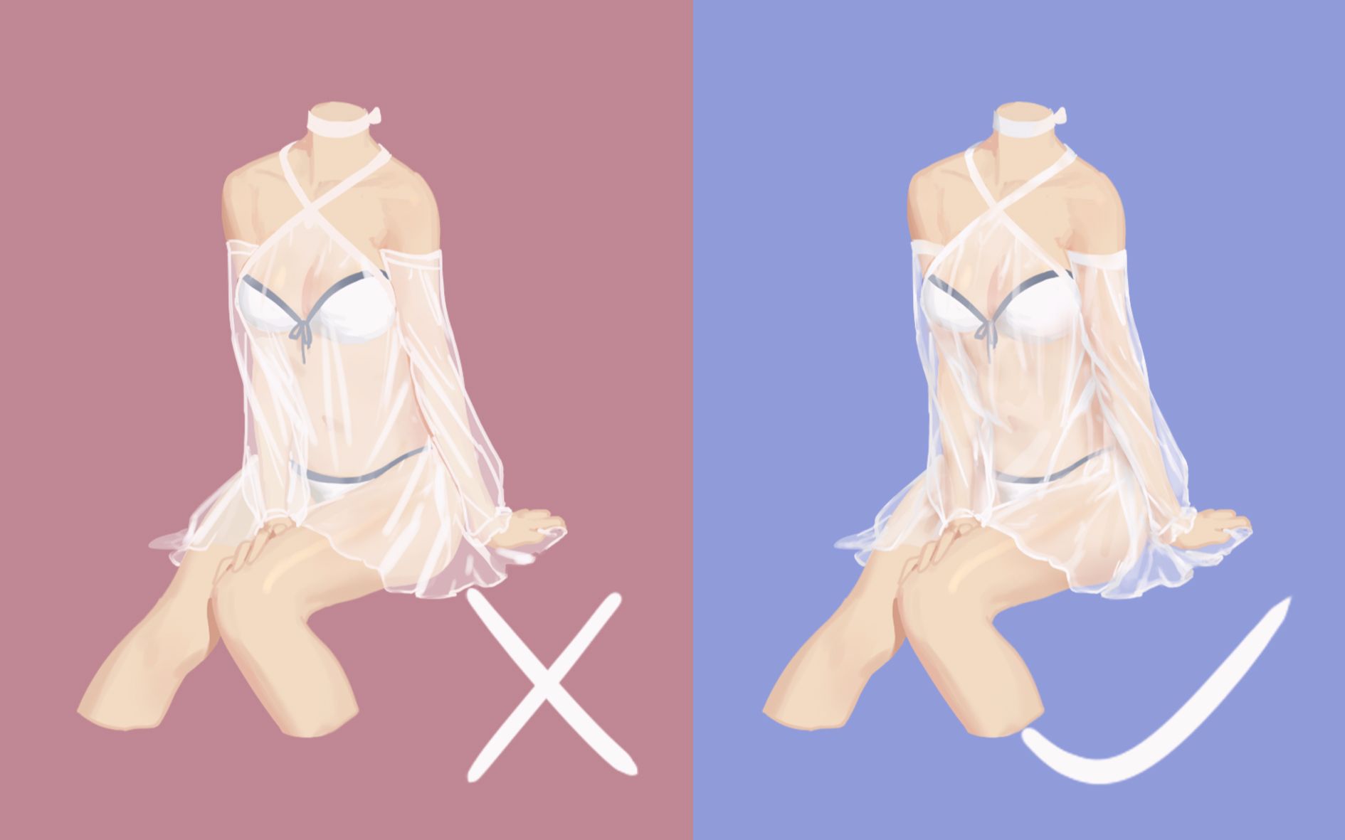 透明布料怎么画?4分钟了解本子画师的基本技能!