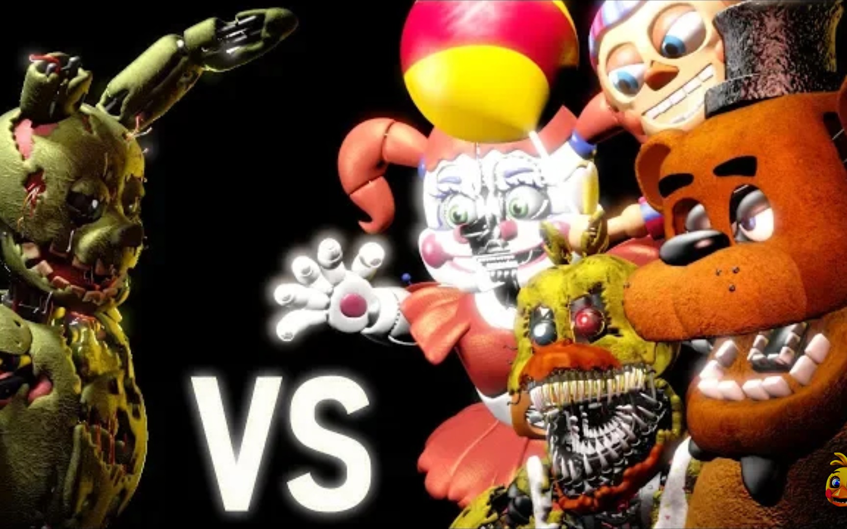 fnaf】ucn springtarpvs nightmare chica baby freddy dee dee lefty