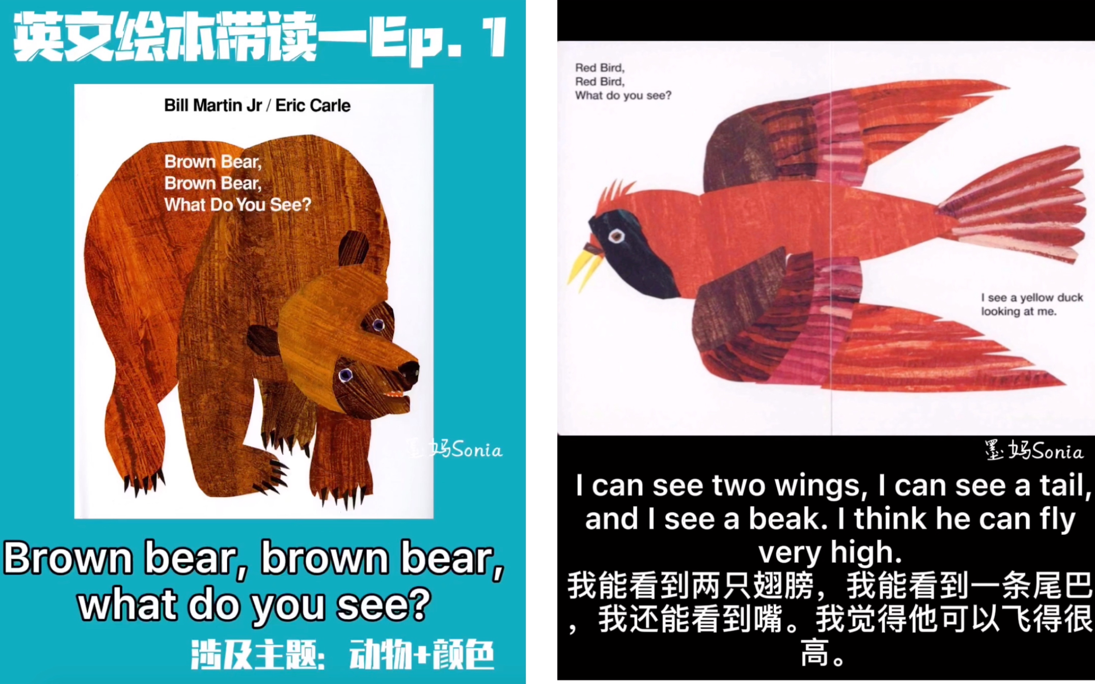 [图]英语启蒙 英文绘本带读|Ep.1 《Brown bear，Brown bear，what do you see?》