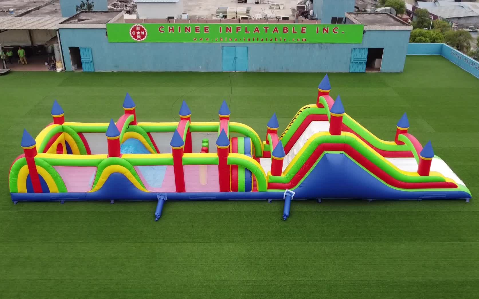 陆上充气障碍闯关趣味大冲关儿童充气蹦床充气滑梯游乐设备 t7-236