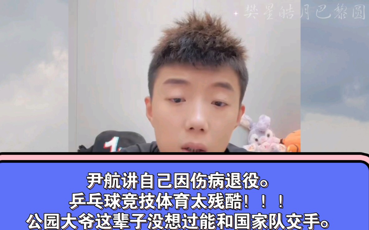 尹航讲自己因伤病退役.乒乓球竞技体育太残酷!