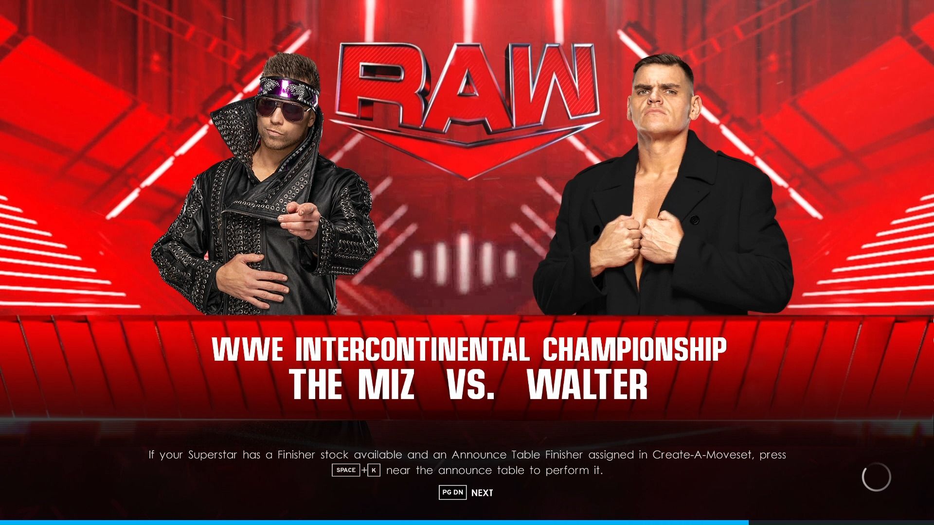 wwe 2k22 巨蛋米兹vs将军巩特尔 下周raw的最后一战