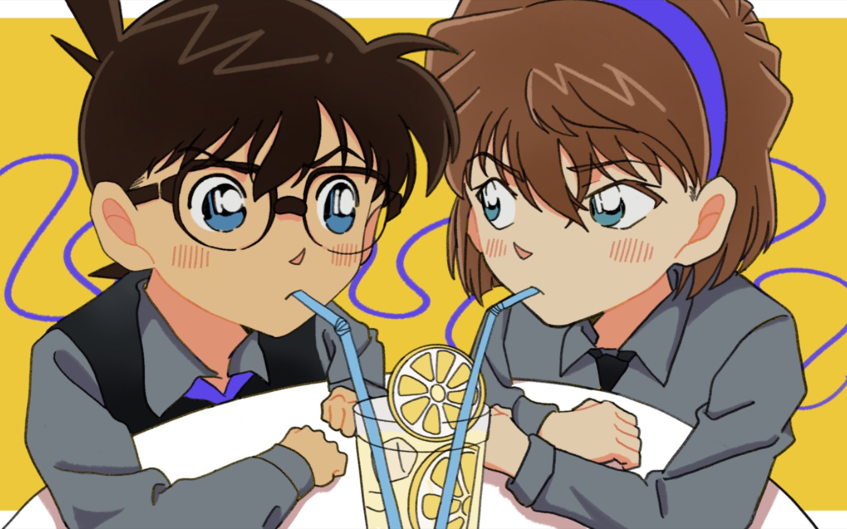 【procreate绘画】柯哀喝果汁