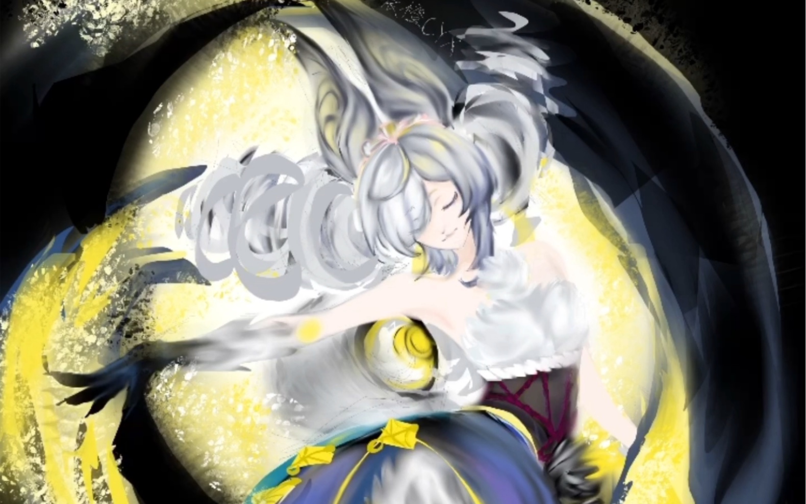 【阴阳师】sp流光追月神绘画