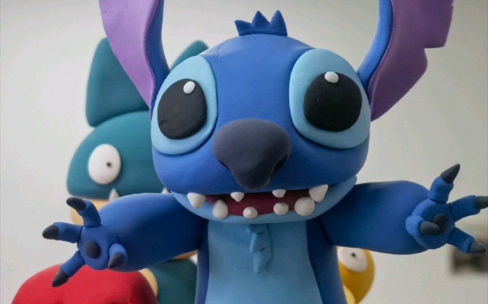 刺绣史迪奇居然要78块?让我拿超轻粘土捏一个吧_哔哩哔哩_bilibili