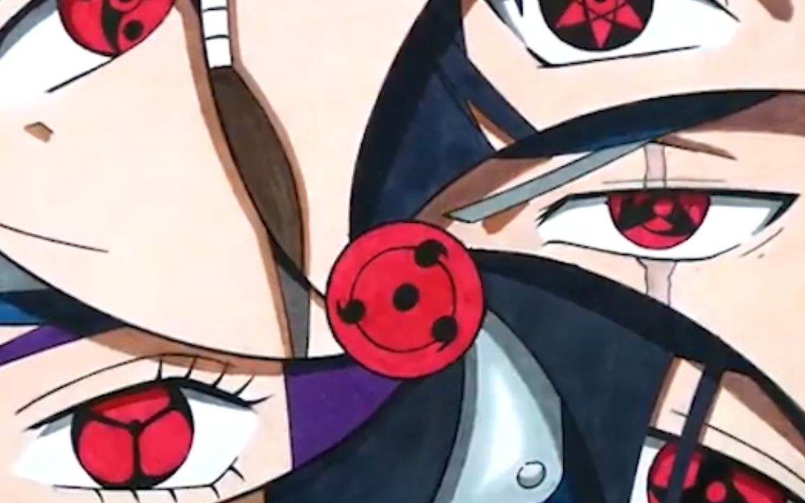 【超强纯手绘】万花筒写轮眼全合集-几何学鬼才全网最科学绘画技法