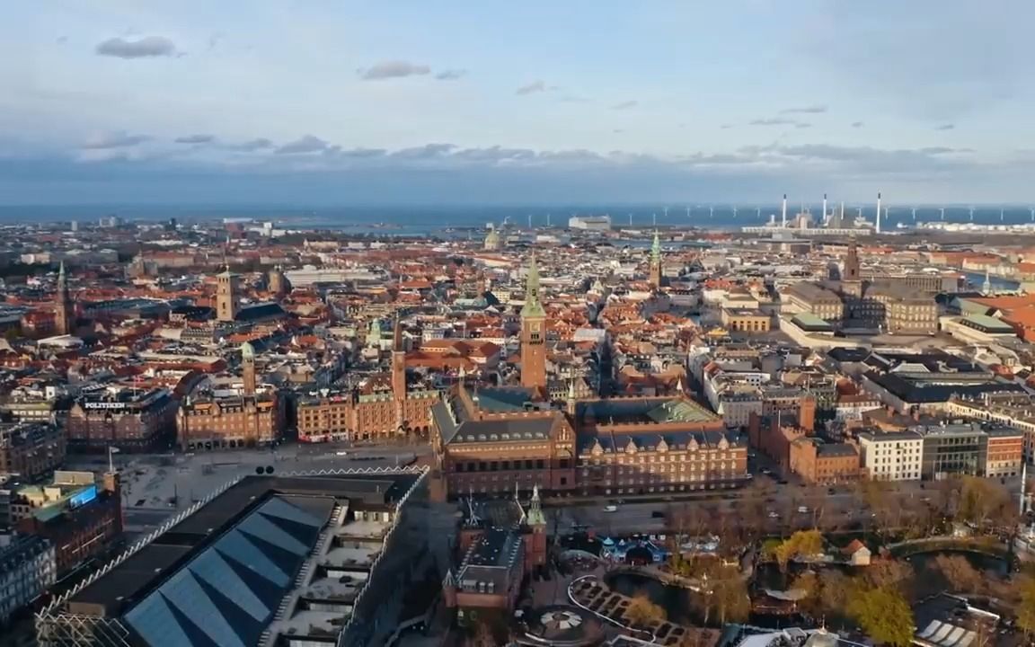 航拍欧洲|丹麦|哥本哈根|copenhagen, denmark_哔哩哔哩_bilibili