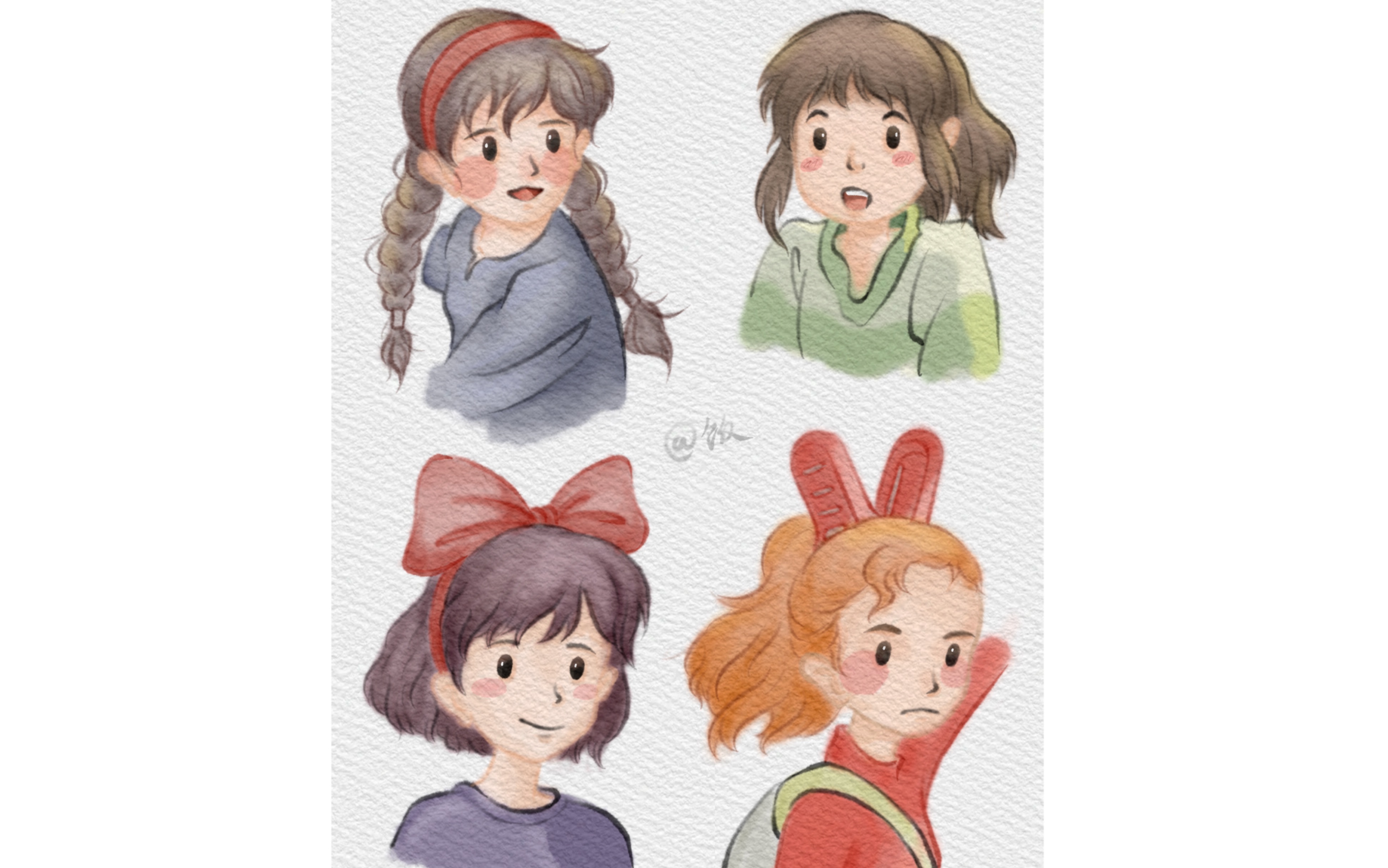 【procreate绘画过程】水彩风宫崎骏动画人物临摹(一)