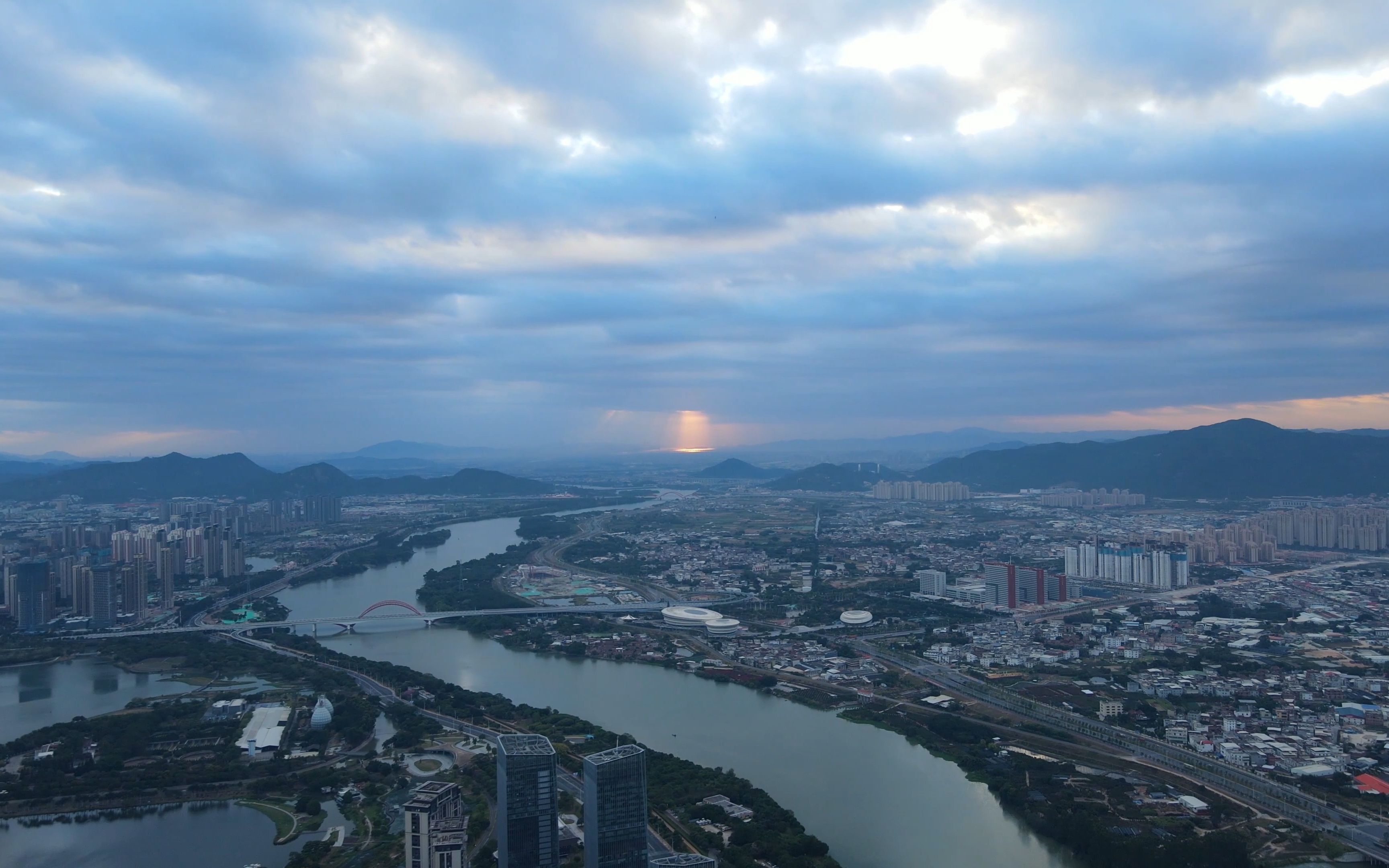 漳州江滨朝霞航拍20221012
