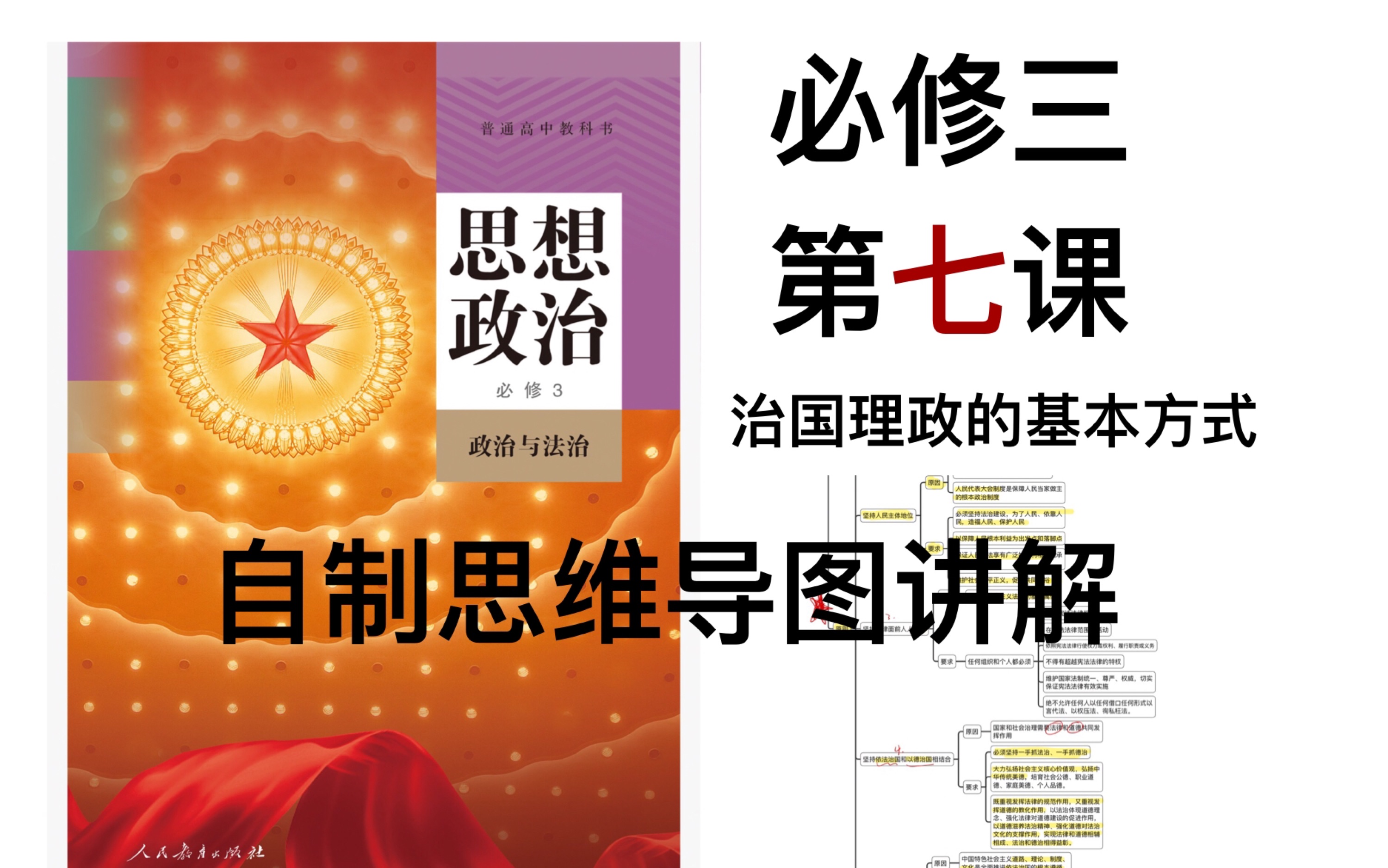 【高中政治必修三】「第七课 治国理政的基本方式」独家自制思维导图+详细讲解!法治模块 快来学习吧!-在学习的covfefe-在学习的 ...